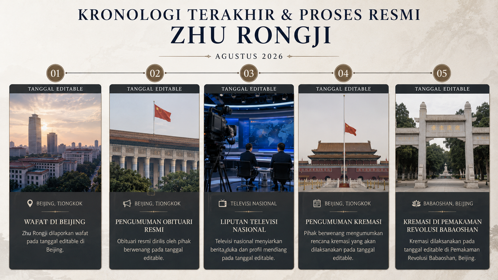 Zhu Rongji, Eks Perdana Menteri China, Wafat: Profil Lengkap Sang Arsitek Reformasi Ekonomi 7 Kronologi wafat dan pemakaman Zhu Rongji Agustus 2026
